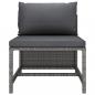 Preview: 9-tlg. Garten-Lounge-Set mit Kissen Poly Rattan Grau