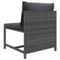 Preview: Modulares Mittelsofa mit Kissen Grau Poly Rattan