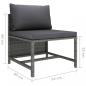 Preview: Modulares Mittelsofa mit Kissen Grau Poly Rattan