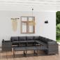 Preview: ARDEBO.de - 12-tlg. Garten-Lounge-Set mit Kissen Poly Rattan Grau