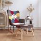 Preview: ARDEBO.de - Schaukelstuhl mit Hocker Patchwork Stoff