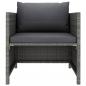 Preview: Gartensofa mit Kissen Grau Poly Rattan