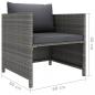 Preview: Gartensofa mit Kissen Grau Poly Rattan