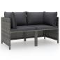 Preview: ARDEBO.de - 2-Sitzer-Gartensofa mit Polstern Grau Poly Rattan