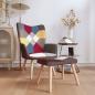 Preview: ARDEBO.de - Relaxsessel mit Hocker Patchwork Stoff