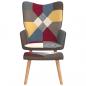 Preview: Relaxsessel mit Hocker Patchwork Stoff