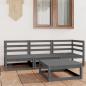 Preview: ARDEBO.de - 4-tlg. Garten-Lounge-Set Grau Massivholz Kiefer