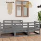 Preview: ARDEBO.de - 6-tlg. Garten-Lounge-Set Grau Massivholz Kiefer