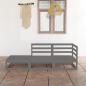 Preview: ARDEBO.de - 3-tlg. Garten-Lounge-Set Grau Massivholz Kiefer