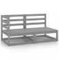 Preview: ARDEBO.de - 2-tlg. Garten-Lounge-Set Grau Kiefer Massivholz