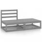 Preview: ARDEBO.de - 2-tlg. Garten-Lounge-Set Grau Kiefer Massivholz