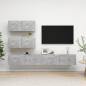 Preview: ARDEBO.de - 4-tlg. TV-Schrank-Set Betongrau Holzwerkstoff