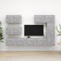 Preview: ARDEBO.de - 6-tlg. TV-Schrank-Set Betongrau Holzwerkstoff