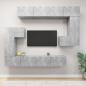 Preview: ARDEBO.de - 8-tlg. TV-Schrank-Set Betongrau Holzwerkstoff