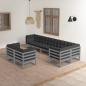 Preview: ARDEBO.de - 8-tlg. Garten-Lounge-Set mit Kissen Massivholz Kiefer