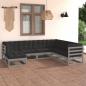 Preview: ARDEBO.de - 7-tlg. Garten-Lounge-Set mit Kissen Massivholz Kiefer