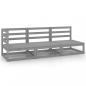 Preview: ARDEBO.de - 3-tlg. Garten-Lounge-Set Grau Kiefer Massivholz