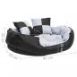 Preview: Wendbares & waschbares Hundekissen Grau und Schwarz 85x70x20 cm