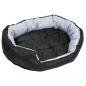 Preview: Wendbares & waschbares Hundekissen Grau und Schwarz 85x70x20 cm