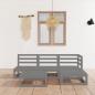 Preview: ARDEBO.de - 5-tlg. Garten-Lounge-Set Grau Massivholz Kiefer