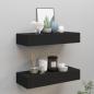 Preview: ARDEBO.de - Wandregale mit Schubladen 2 Stk. Schwarz 60x23,5x10 cm MDF