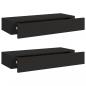 Preview: Wandregale mit Schubladen 2 Stk. Schwarz 60x23,5x10 cm MDF