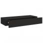 Preview: Wandregale mit Schubladen 2 Stk. Schwarz 60x23,5x10 cm MDF