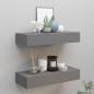 Preview: ARDEBO.de - Wandregale mit Schubladen 2 Stk. Grau 60x23,5x10 cm MDF