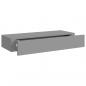 Preview: Wandregale mit Schubladen 2 Stk. Grau 60x23,5x10 cm MDF