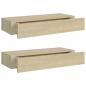 Preview: Wandregale mit Schubladen 2 Stk. Eichen-Optik 60x23,5x10 cm MDF