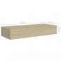 Preview: Wandregale mit Schubladen 2 Stk. Eichen-Optik 60x23,5x10 cm MDF