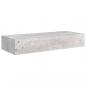 Preview: Wandregale mit Schubladen 2 Stk. Betongrau 60x23,5x10 cm MDF