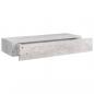 Preview: Wandregale mit Schubladen 2 Stk. Betongrau 60x23,5x10 cm MDF