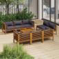 Preview: ARDEBO.de - 9-tlg. Garten-Lounge-Set mit Kissen Massivholz Akazie