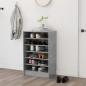 Preview: ARDEBO.de - Schuhschrank Betongrau 60x35x92 cm Holzwerkstoff