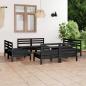 Preview: ARDEBO.de - 8-tlg. Garten-Lounge-Set Schwarz Massivholz Kiefer