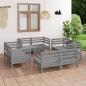 Preview: ARDEBO.de - 8-tlg. Garten-Lounge-Set Grau Kiefer Massivholz