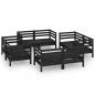 Preview: 8-tlg. Garten-Lounge-Set Schwarz Massivholz Kiefer