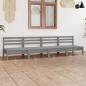 Preview: ARDEBO.de - 4-tlg. Garten-Lounge-Set Grau Kiefer Massivholz