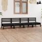 Preview: ARDEBO.de - 4-tlg. Garten-Lounge-Set Schwarz Massivholz Kiefer