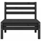 Preview: 4-tlg. Garten-Lounge-Set Schwarz Massivholz Kiefer