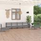 Preview: ARDEBO.de - 6-tlg. Garten-Lounge-Set Grau Kiefer Massivholz