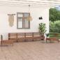 Preview: ARDEBO.de - 6-tlg. Garten-Lounge-Set Honigbraun Massivholz Kiefer