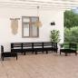 Preview: ARDEBO.de - 6-tlg. Garten-Lounge-Set Schwarz Massivholz Kiefer