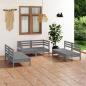 Preview: ARDEBO.de - 6-tlg. Garten-Lounge-Set Grau Massivholz Kiefer