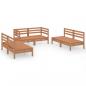 Preview: 6-tlg. Garten-Lounge-Set Honigbraun Massivholz Kiefer