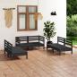 Preview: ARDEBO.de - 6-tlg. Garten-Lounge-Set Schwarz Massivholz Kiefer