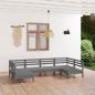 Preview: ARDEBO.de - 6-tlg. Garten-Lounge-Set Grau Massivholz Kiefer