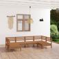 Preview: ARDEBO.de - 6-tlg. Garten-Lounge-Set Honigbraun Massivholz Kiefer