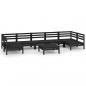 Preview: 8-tlg. Garten-Lounge-Set Schwarz Massivholz Kiefer